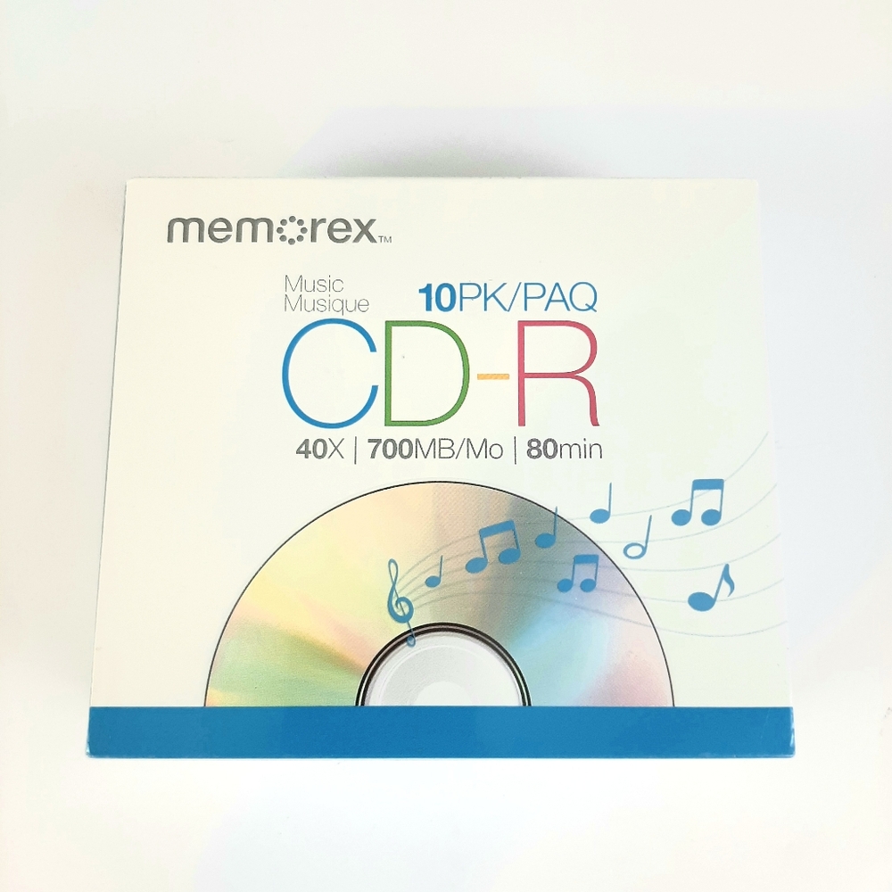 Memorex Music CD-R Recordable Blank CDs 40X 700 MB 80 min 10 Pack Sealed